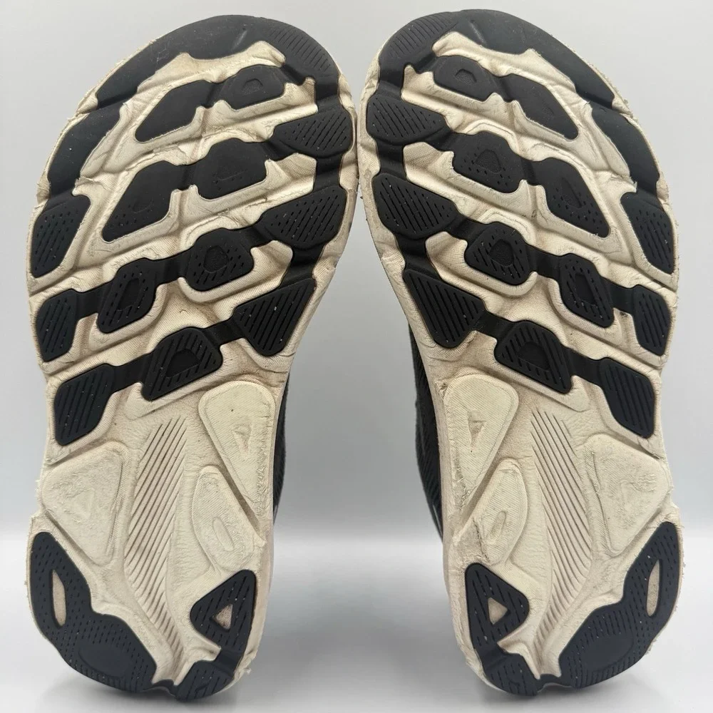 Hoka One One Clifton 9 Women's Size 9 D Wide Black White Running Shoes Sneakers - Picture 8 of 10